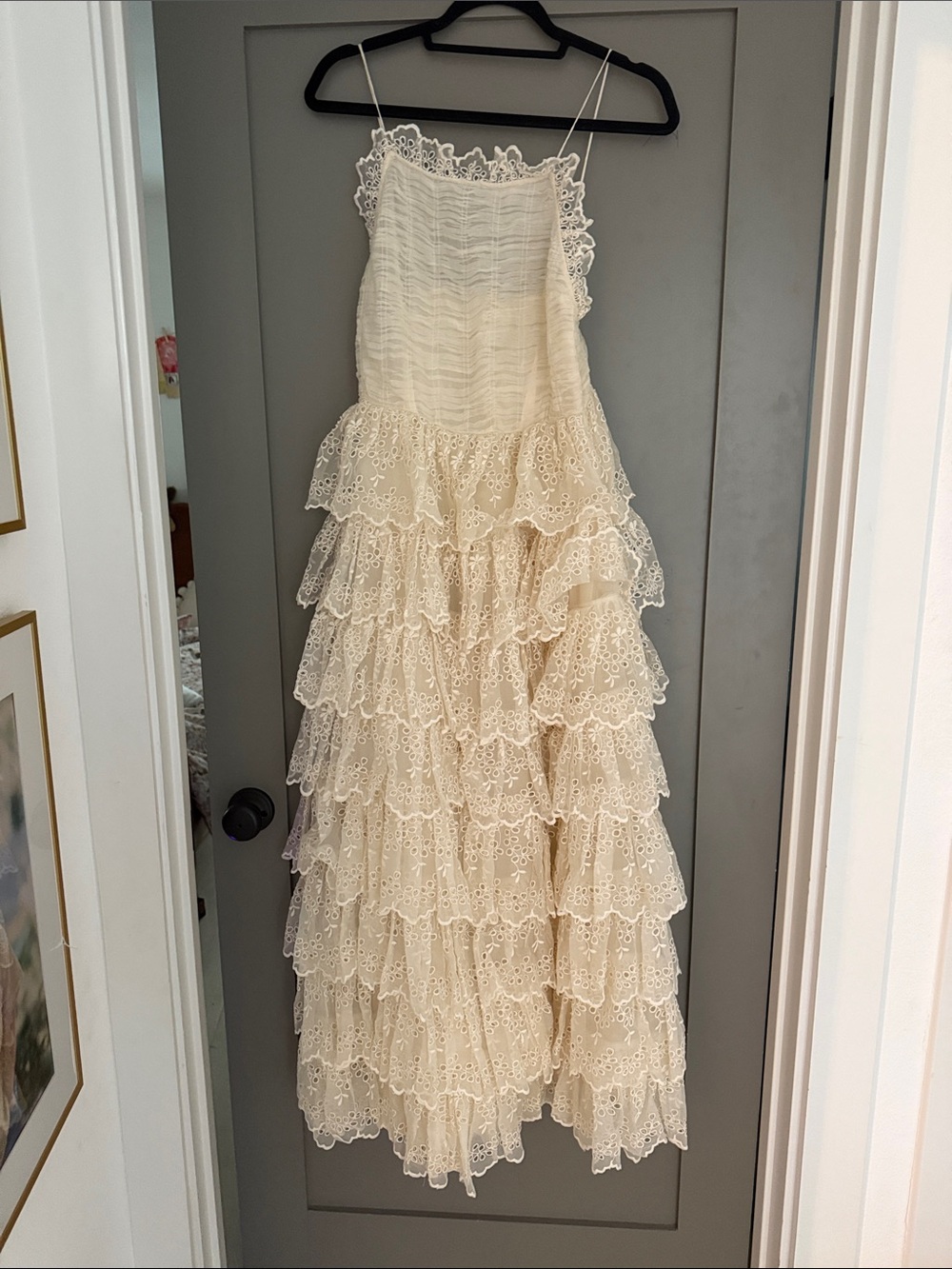 Doen Heirloom Cream Lace Tiered Ruffle Maxi Dress - Picture 2 of 5